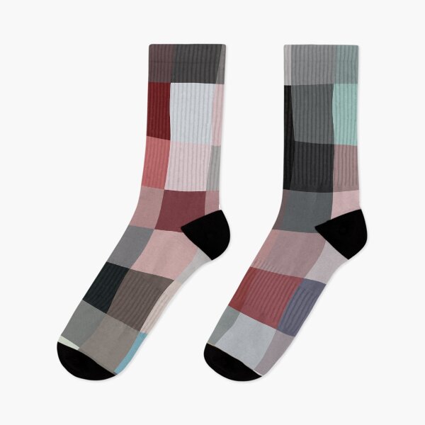 Item preview, geometric pixel square pattern abstract background in red pink blue designed and sold by Mrvell.