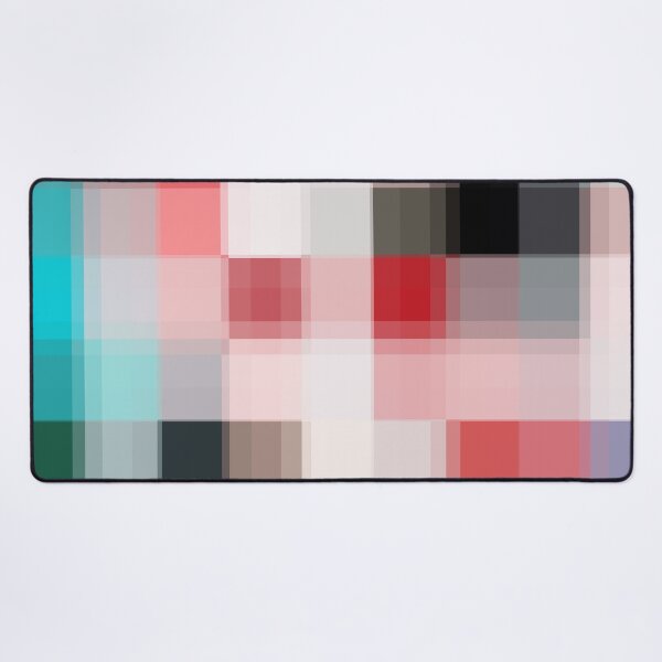 Item preview, geometric pixel square pattern abstract background in pink red blue designed and sold by Mrvell.