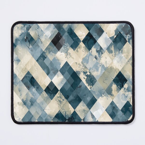 Item preview, geometric pixel square pattern abstract background in blue designed and sold by Mrvell.
