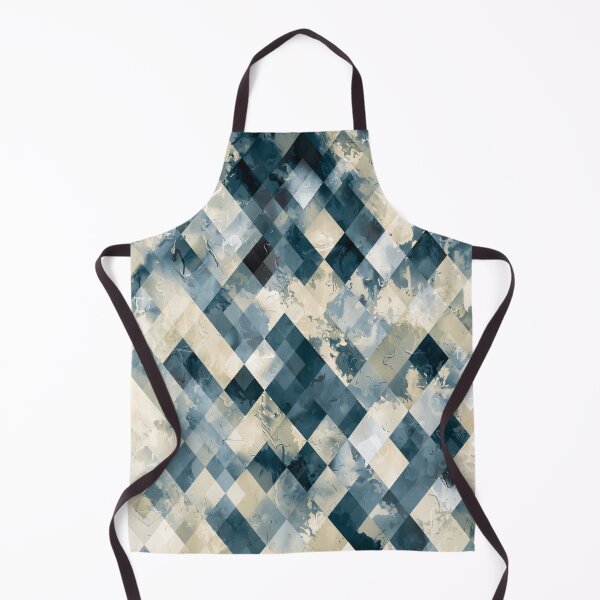 Item preview, geometric pixel square pattern abstract background in blue designed and sold by Mrvell.
