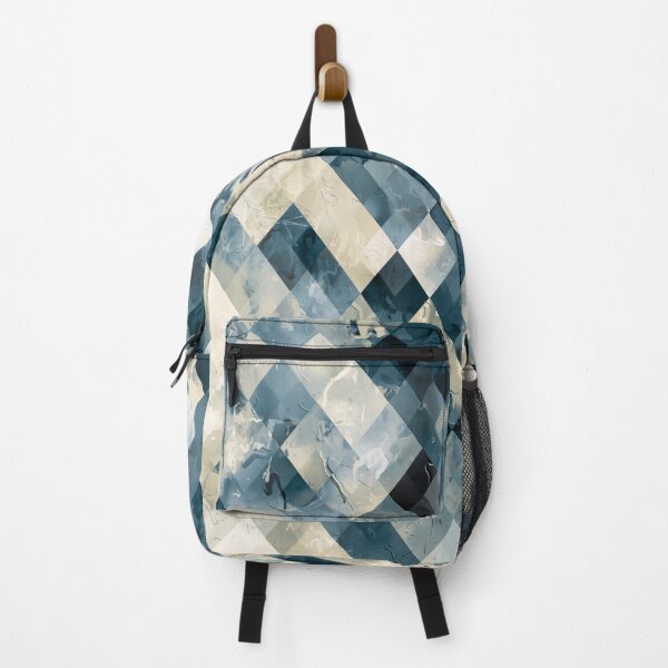 Item preview, geometric pixel square pattern abstract background in blue designed and sold by Mrvell.