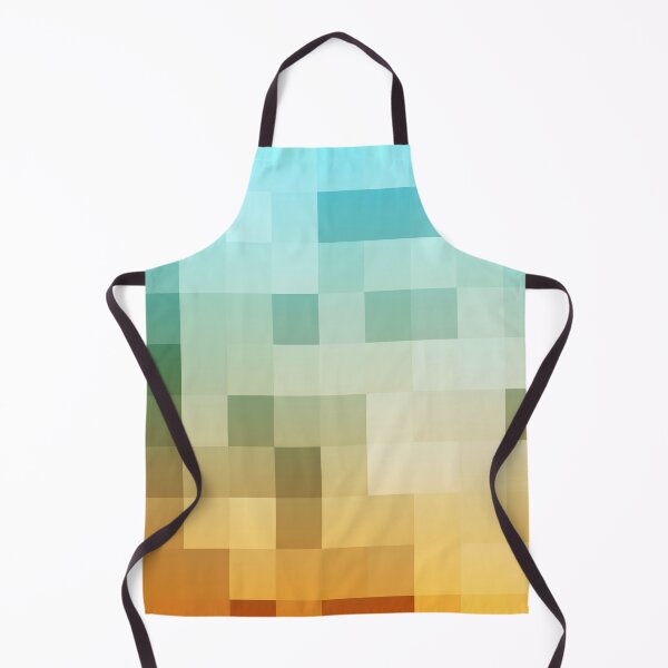 Item preview, geometric pixel square pattern abstract background in yellow brown blue designed and sold by Mrvell.