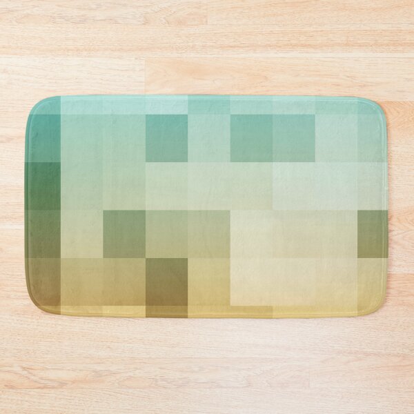 Item preview, geometric pixel square pattern abstract background in yellow brown blue designed and sold by Mrvell.