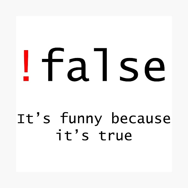 !False - It's funny because its true Photographic Print