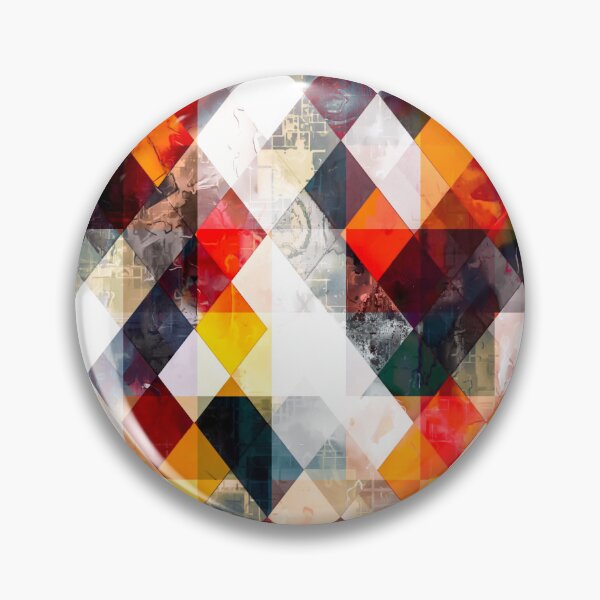 Item preview, geometric pixel square pattern abstract background in red orange brown designed and sold by Mrvell.