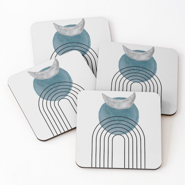 Item preview, Neutral Arch Mid Century Modern Art Print Blue Minimalist designed and sold by TeesForNerds.