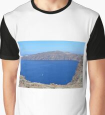 The beautiful caldera in Santorini, Greece with the Aegean Sea Graphic T-Shirt