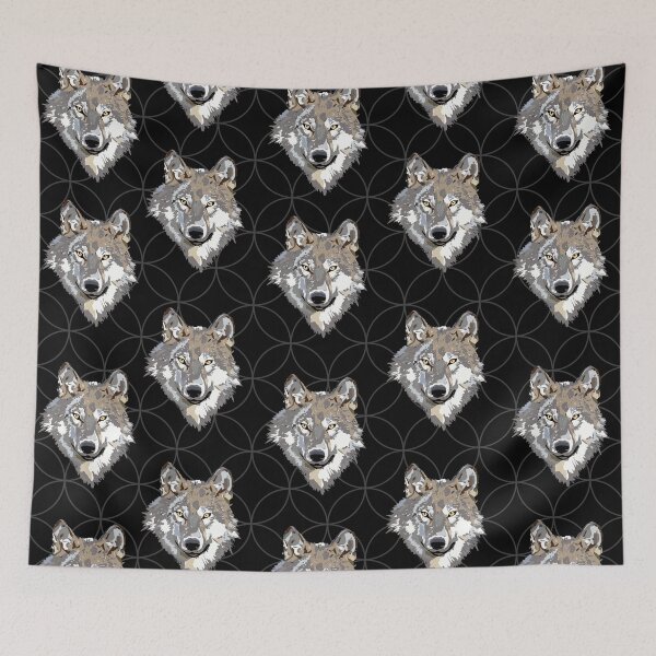 Item preview, Gray Wolf Print on Black designed and sold by PinHookPrincess.