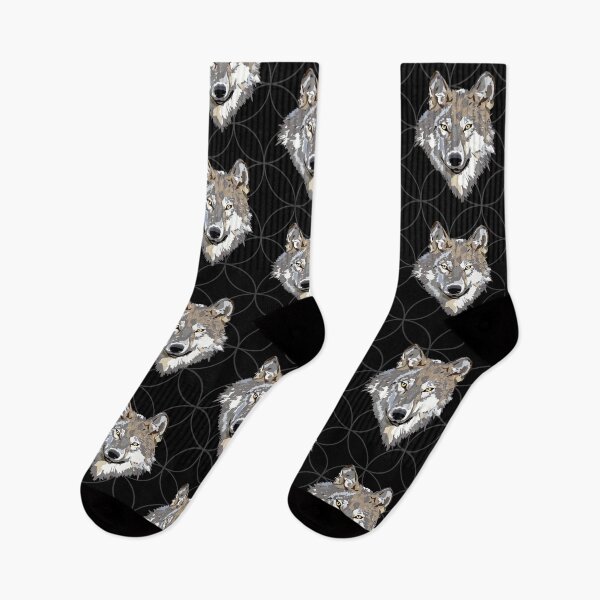 Item preview, Gray Wolf Print on Black designed and sold by PinHookPrincess.