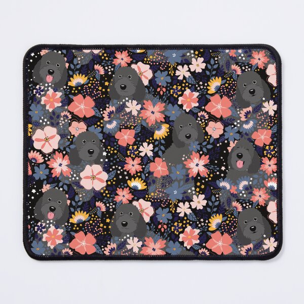 Item preview, Black Goldendoodle Garden - Black Background designed and sold by Lulupainting.