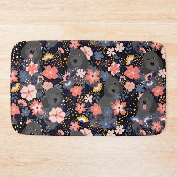 Item preview, Black Goldendoodle Garden - Black Background designed and sold by Lulupainting.