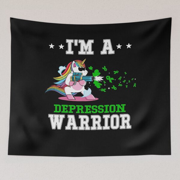 Item preview, Funny Unicorn I'm A Depression Warrior designed and sold by heppenp.