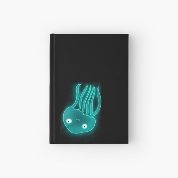 Jellyfish - Black background Hardcover Journal