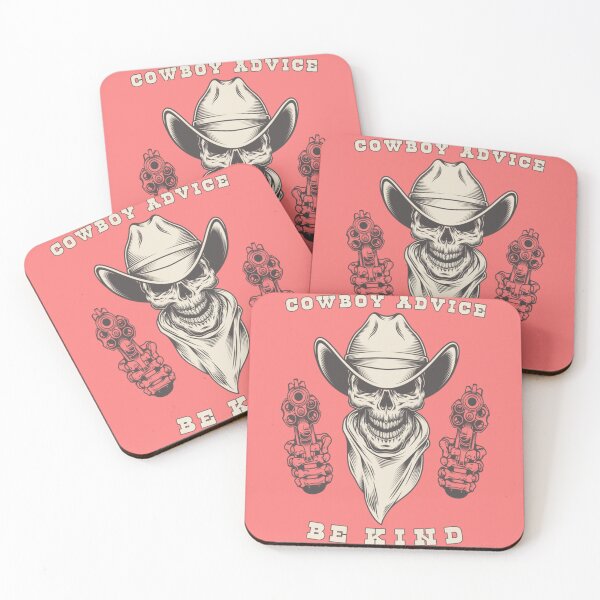 Item preview, Funny 1 Cowboy Advice Be Kind Design with Skull, Hat And PistolsGuns Gifts  for Friends and Far We designed and sold by LaBleuBoutiq.