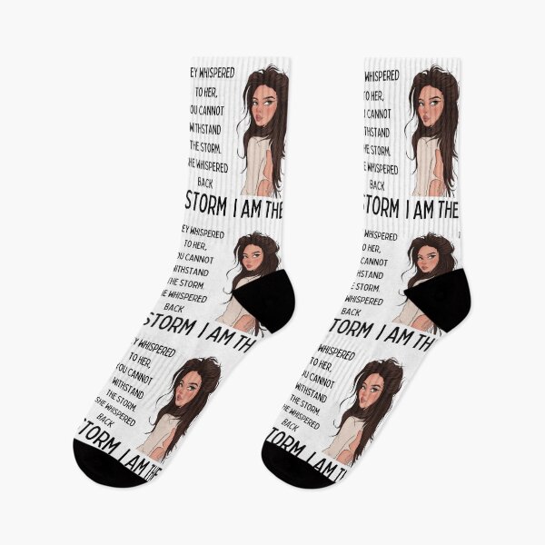 Item preview, I am the storm, strong women quote for International Women's Day and Everyday featuring a wild brunette design designed and sold by Auntieck.
