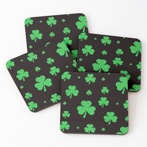 Item preview, St Patricks Day, 3 Leaf Bright Green Faux Glitter Clovers designed and sold by Felicity-K.