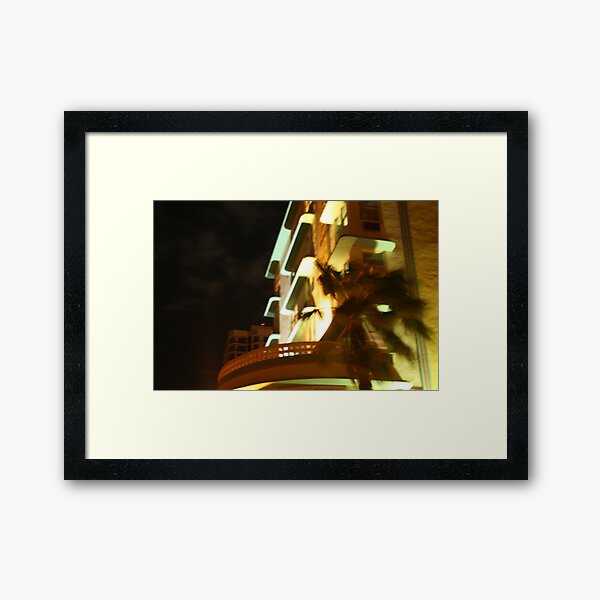 Miami at Night Framed Art Print