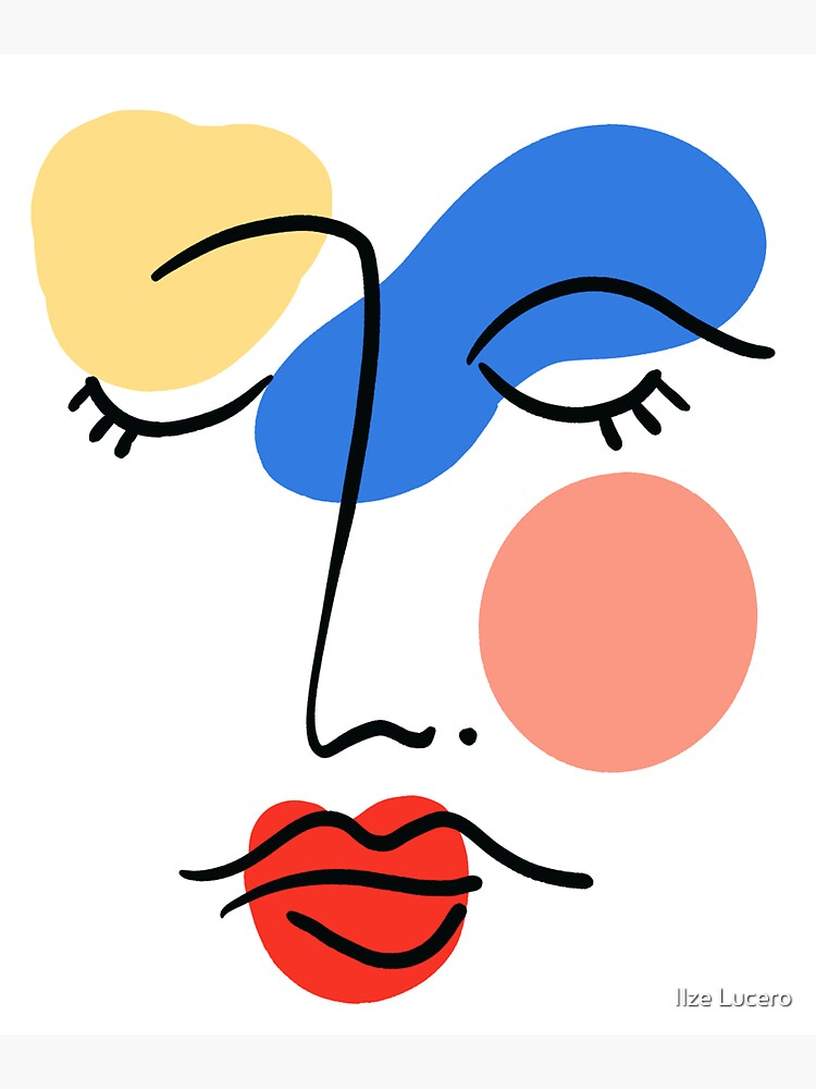 Bold abstract face line drawing' Sticker for Sale by Ilze Lucero | Redbubble