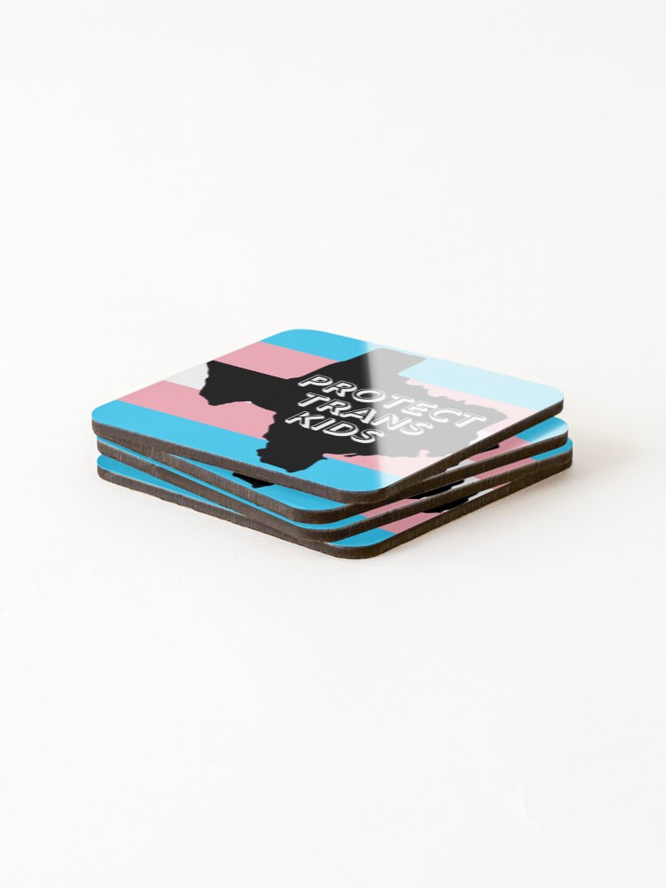 Thumbnail 4 of 5, Coasters (Set of 4), PROTECT TRANS KIDS designed and sold by PaperViewStore.