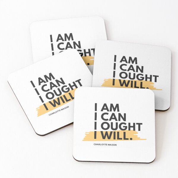 Item preview, I Am, I Can, I Ought, I Will - Charlotte Mason Quotation Typographic Art for Homeschoolers and Homeschool Moms designed and sold by thehomeroom.