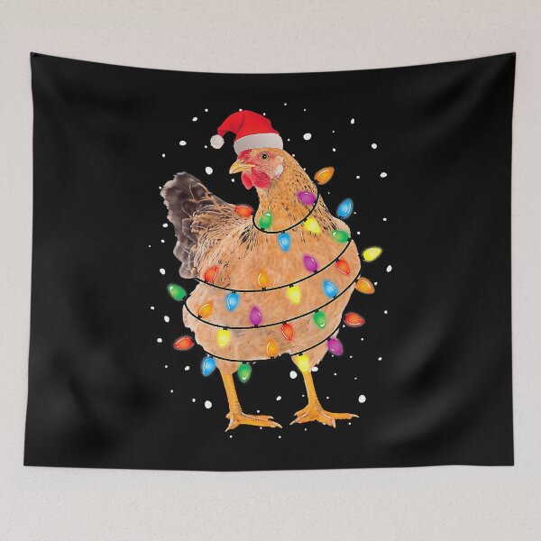 Item preview, Christmas Lights Chicken Santa Funny Xmas Tree Chicken designed and sold by ericrichard059.