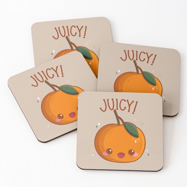 Item preview, “Juicy!” Cute Happy Orange Tangerine Fruit designed and sold by Cyndi Carlson Draws.