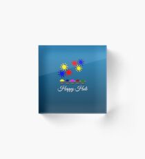 Happy Holi - Indian Festival Acrylic Block