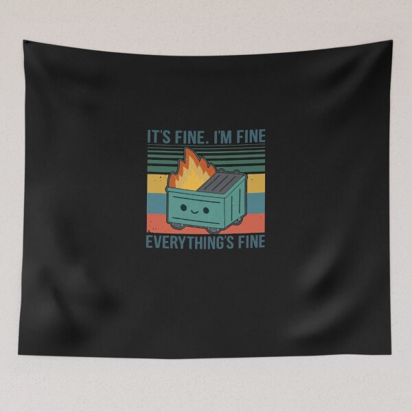 Item preview, Retro Dumpster Fire It’s Fine I’m Fine Everything’s Fine Classic T-Shirt designed and sold by SebastianHertam.