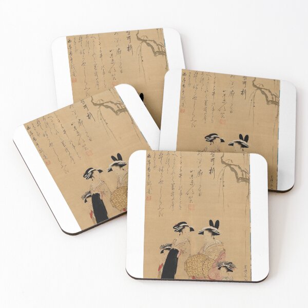 Item preview, Courtesan and her Attendants under a Willow Tree | 1796 | Unchō 雲潮 |  designed and sold by Atomiccat.