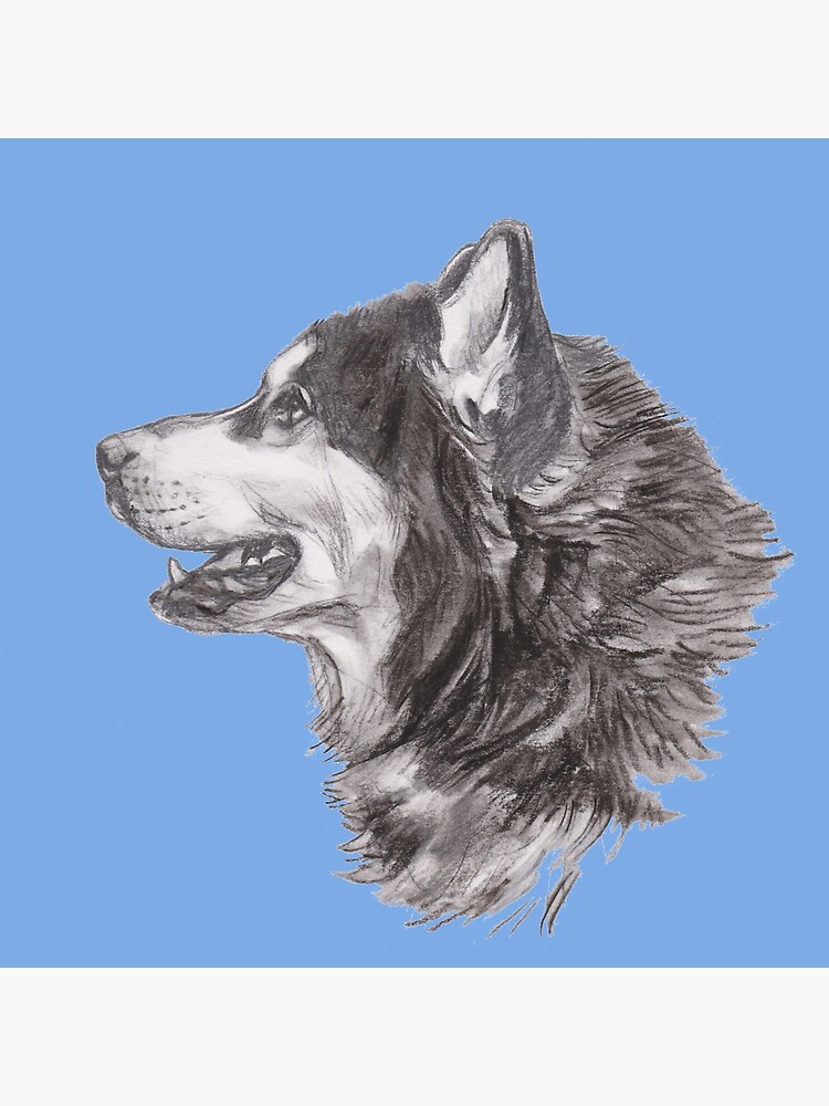 Bolsa de tela «Dibujo clásico del perfil del perro de Husky siberiano» de  LaLanny | Redbubble