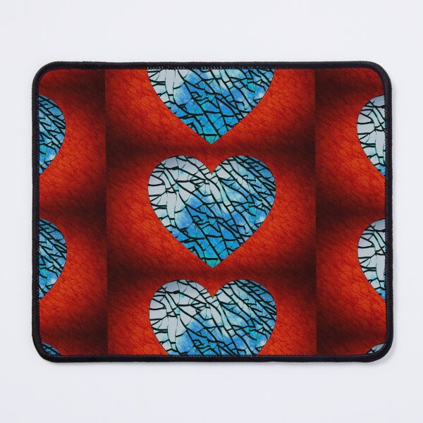 Item preview, Blue tempered heart with red background designed and sold by VDVimagery.