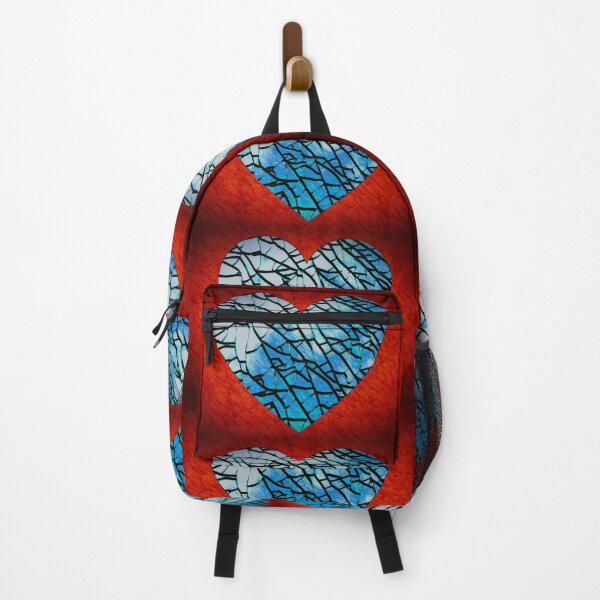 Item preview, Blue tempered heart with red background  designed and sold by VDVimagery.