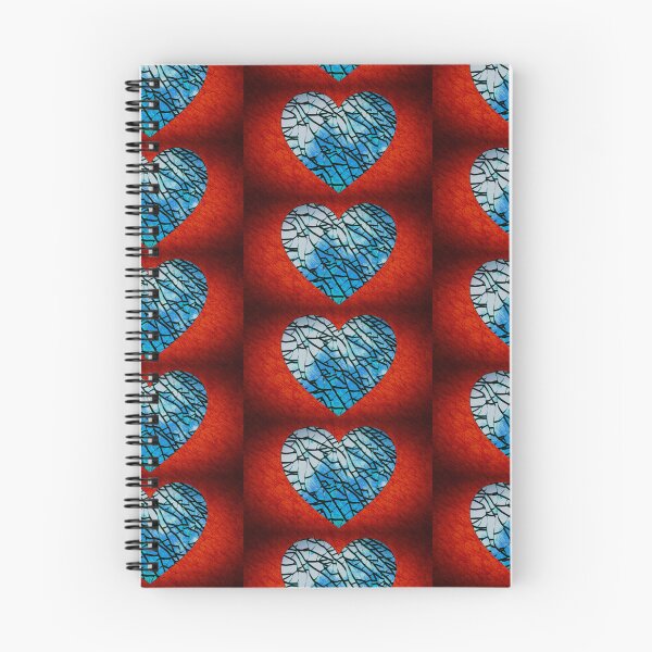 Item preview, Blue tempered heart with red background  designed and sold by VDVimagery.