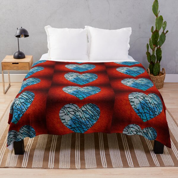 Item preview, Blue tempered heart with red background designed and sold by VDVimagery.