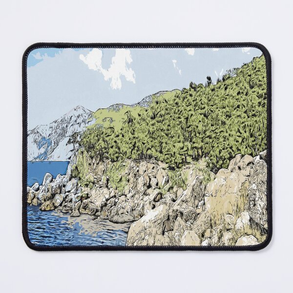Item preview, Black Sea Crimea Russia mountain landscape color art designed and sold by artdragongift 15.