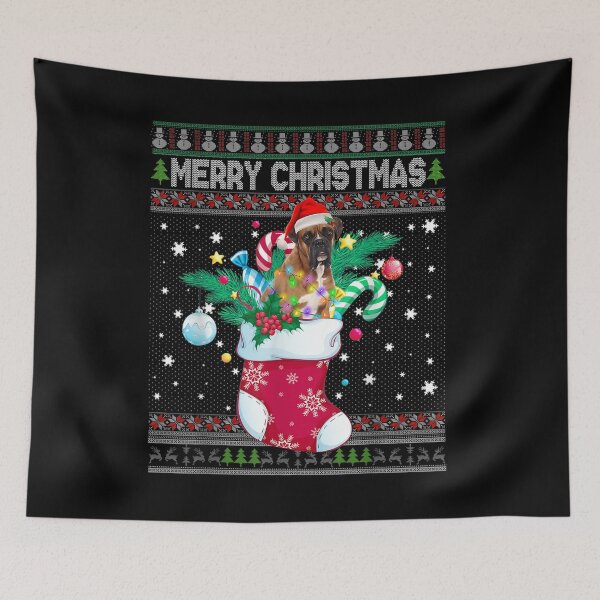 Item preview, Merry Christmas Boxer Dog In Sock Pajama Funny Xmas Ugly  designed and sold by laurenm233.