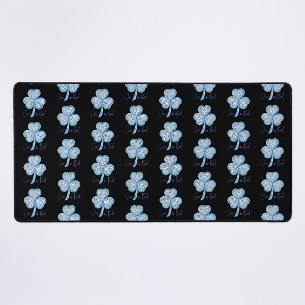 Item preview, “One of a Kind” Diamond Blue Shamrock! (on Black) designed and sold by PawsitiveMum.