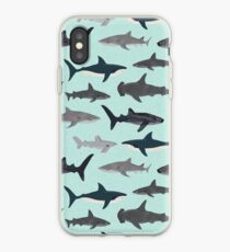 Sharks, illustration, art print ,ocean life,sea life ,animal ,marine biologist ,kids ,boys, gender neutral ,educational ,Andrea Lauren , shark week, shark, great white shark, iPhone Case