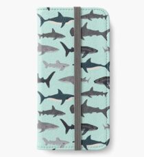 Vinilo o funda para iPhone Tiburones, ilustración, impresión de arte, vida marina, vida marina, animal, biólogo marino, niños, niños, género neutro, educativo, Andrea Lauren, semana del tiburón, tiburón, gran tiburón blanco,