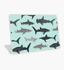 Vinilo para portátil Tiburones, ilustración, impresión de arte, vida marina, vida marina, animal, biólogo marino, niños, niños, género neutro, educativo, Andrea Lauren, semana del tiburón, tiburón, gran tiburón blanco,