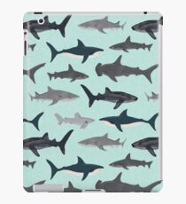 Vinilo o funda para iPad Tiburones, ilustración, impresión de arte, vida marina, vida marina, animal, biólogo marino, niños, niños, género neutro, educativo, Andrea Lauren, semana del tiburón, tiburón, gran tiburón blanco,
