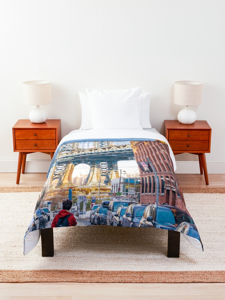 Alternate view of New York City Manhattan Bridge - Brooklyn Comforter