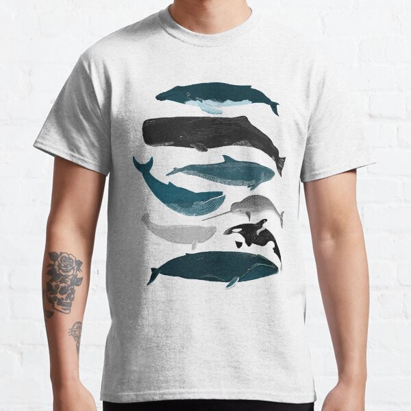 Whales and porpoises sea life marine animals nature biology marine life andrea lauren print Classic T-Shirt