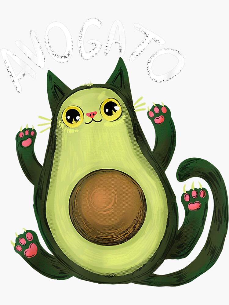 Avogato Funny Cat Avocado Cinco De Mayo Cat Lady Cat Lover Sticker