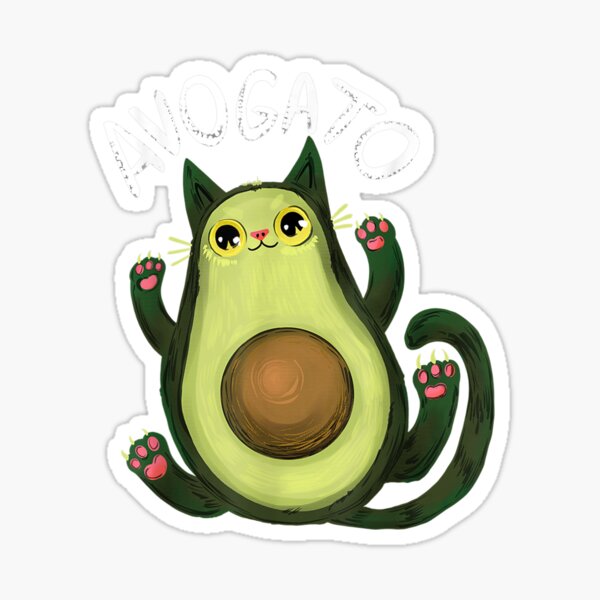 Avogato Funny Cat Avocado Cinco De Mayo Cat Lady Cat Lover Sticker