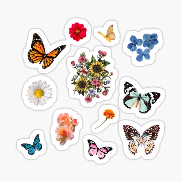 Item preview, flowers and butterflies designed and sold by roddertbluma.