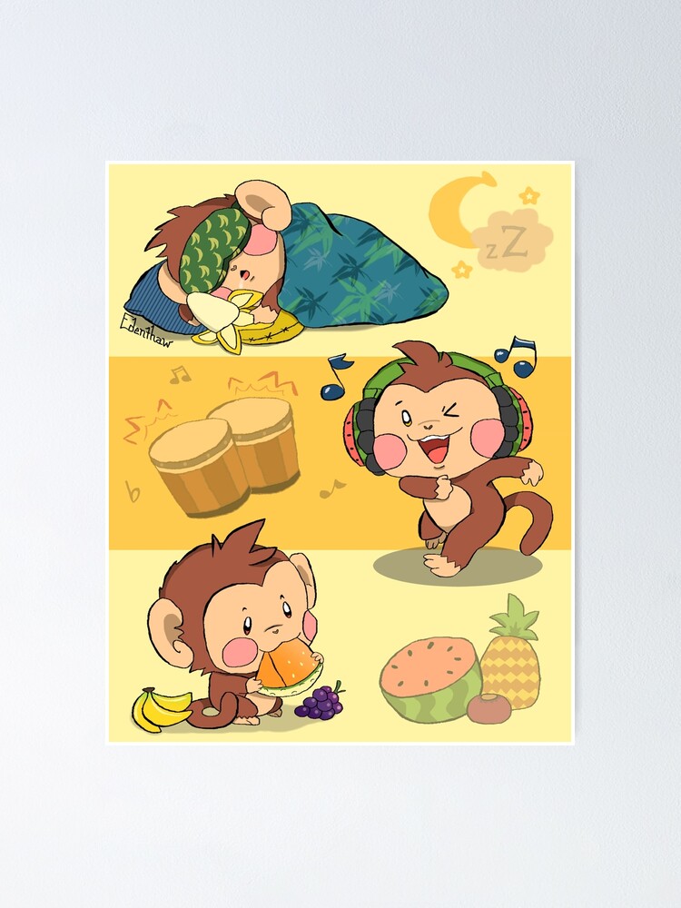 rest-up-loosen-up-fill-up-wise-monkeys-poster-for-sale-by-edenthaw