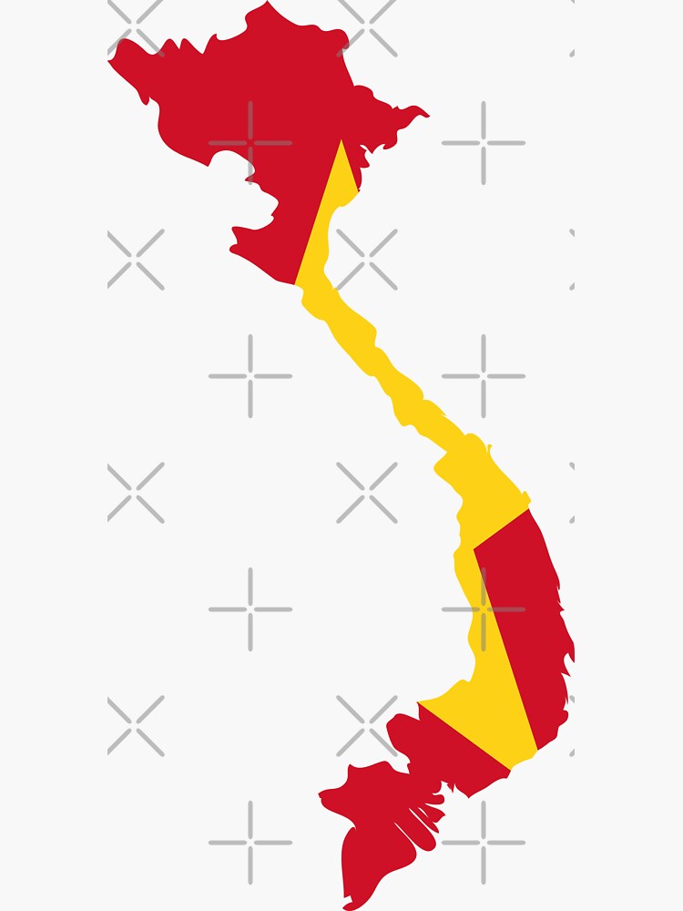 Vietnam Flag Map Sticker for Sale by limitlezz