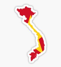 Vietnam Flag Map Sticker