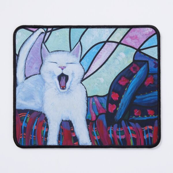 Item preview, Hunter lounging sleepily on his very own bed. designed and sold by JudySens.